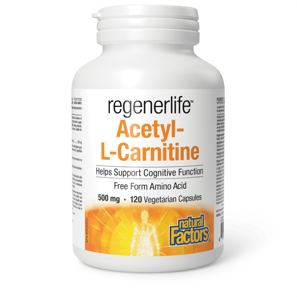 Acetyl-L-Carnitine Free form amino acid  500 mg  120 Vegetarian Capsules, image-hi-res