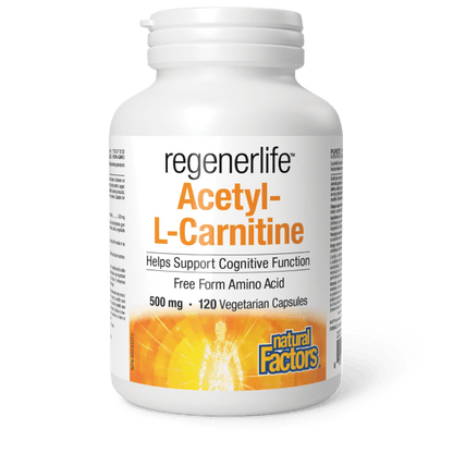 Acetyl-L-Carnitine Free form amino acid  500 mg  120 Vegetarian Capsules, image-hi-res