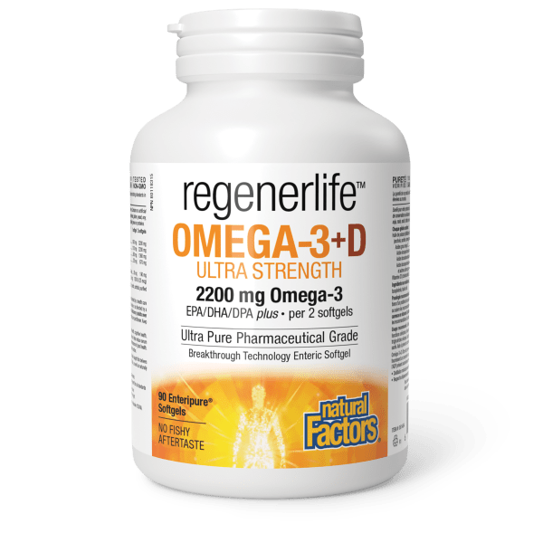 Omega-3+D Ultra Strength  2200 mg / 1000 IU  90 Enteripure® Softgels, image-hi-res